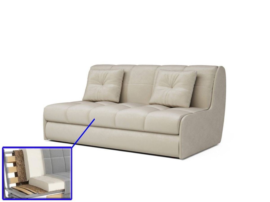 Прямой диван Вегас (бархат бежевый/Star Velvet 6 Light Beige) еврокнижка