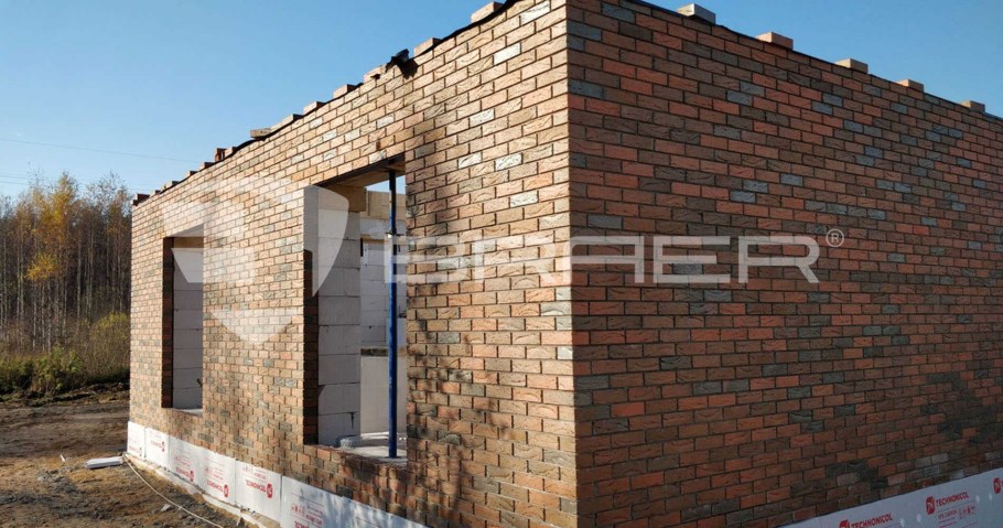 Облицовочный кирпич Braer глосса рифленый 1нф