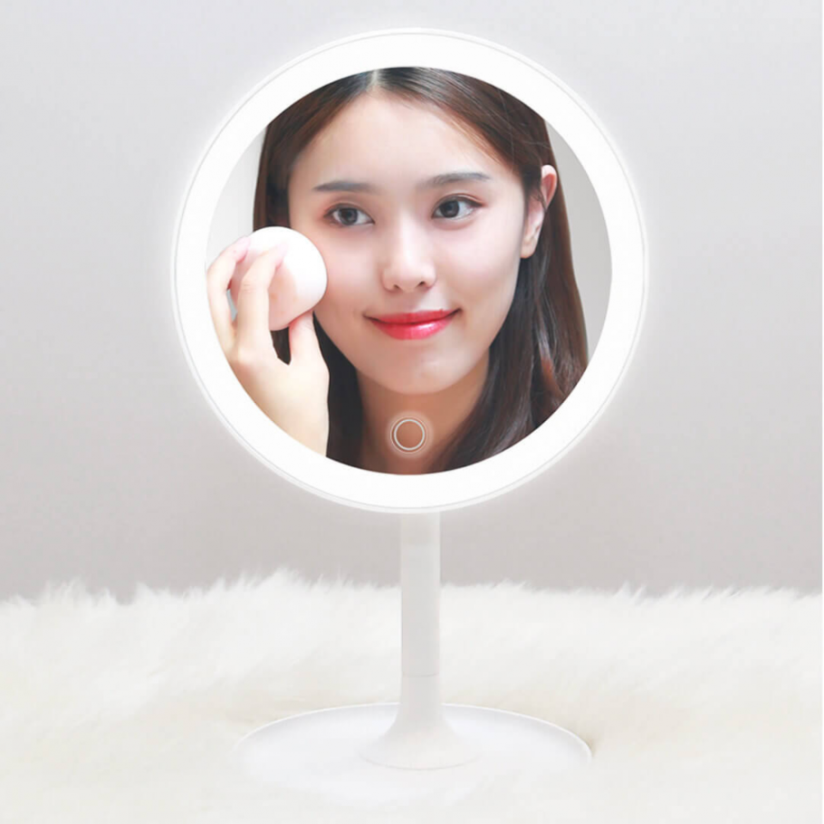 Зеркало для макияжа с подсветкой настольное Xiaomi Doco Daylight Mirror hzj001 White
