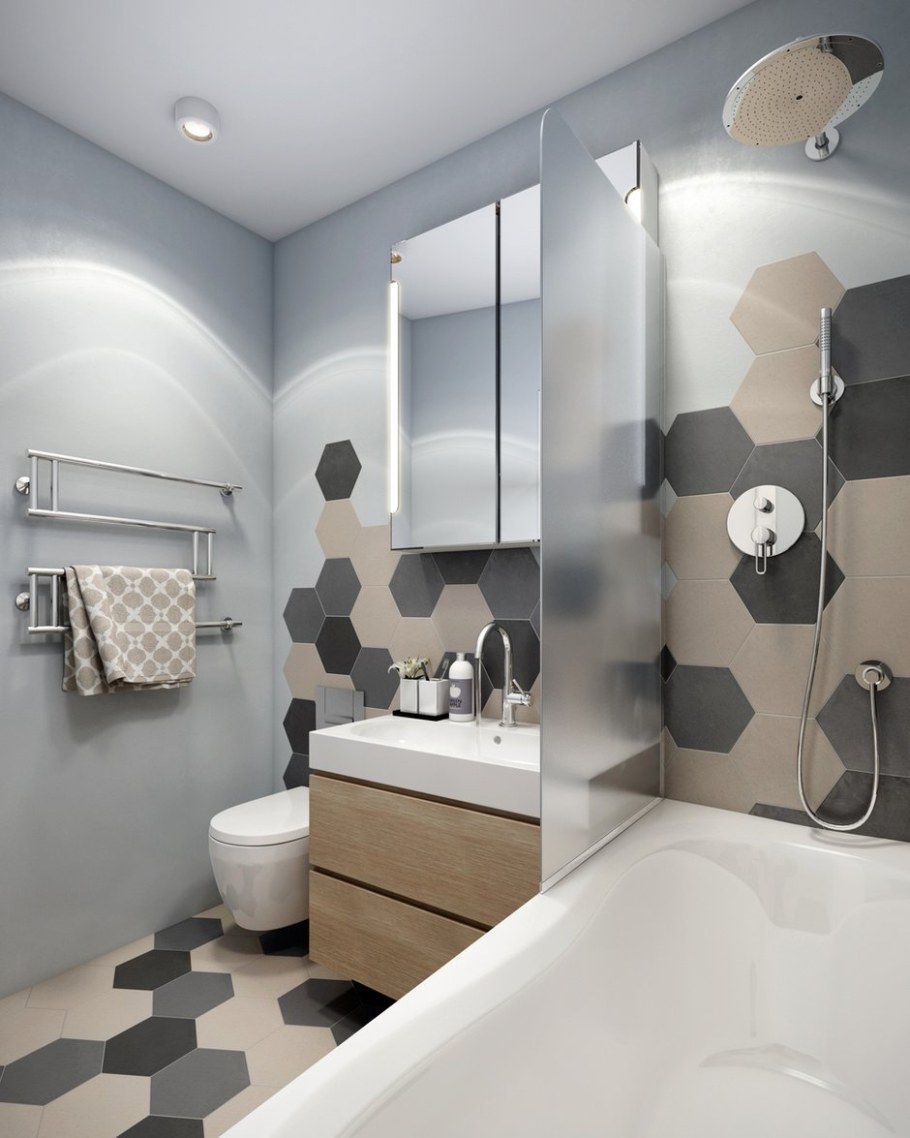 Плитка соты в ванной