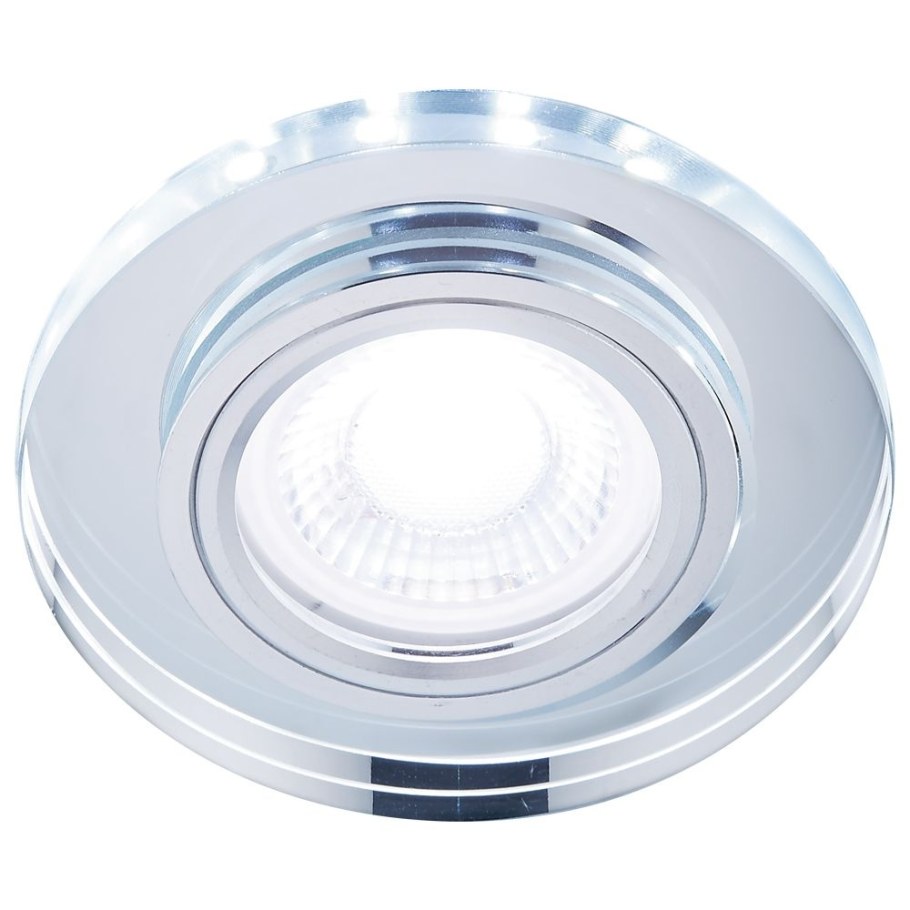 Встраиваемый светильник Ambrella Light s214 WH/Ch/WH, матовый/хром