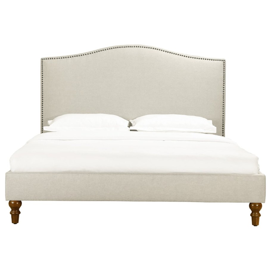 Кровать двуспальная 180х200 бежевая Cassis Upholstered