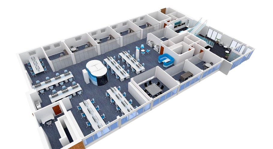 3d планировка офиса