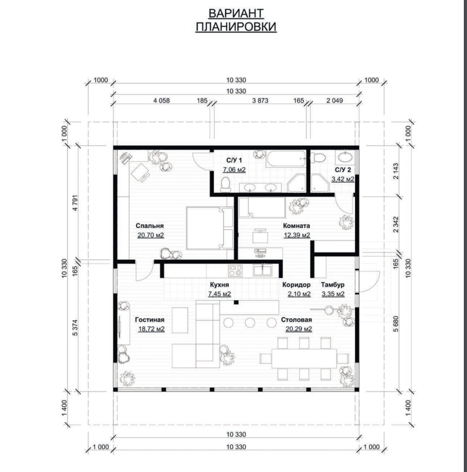 One 62 фахверк планировка