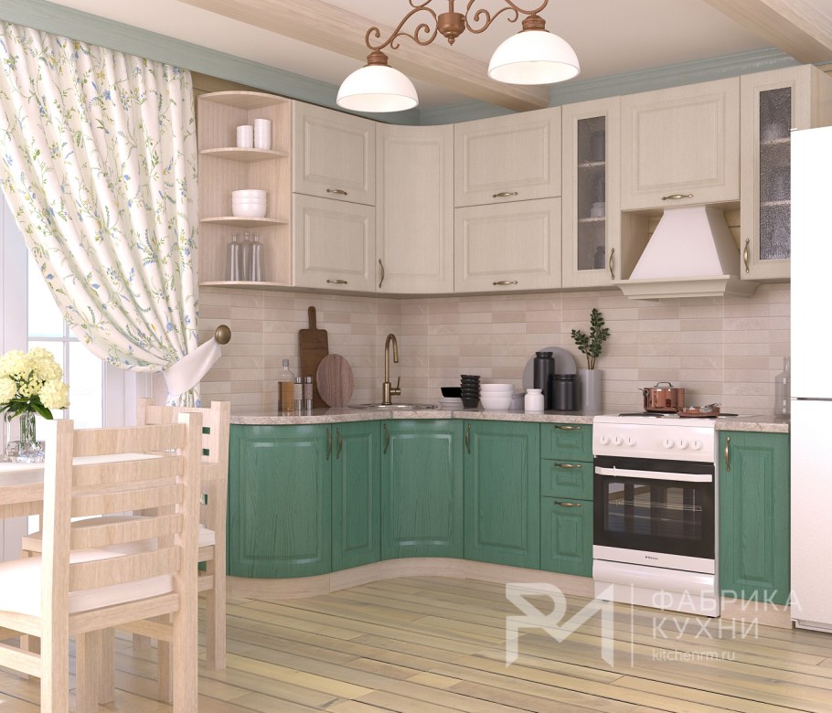 Кухонный гарнитур "дуб бирюза, дуб седой"