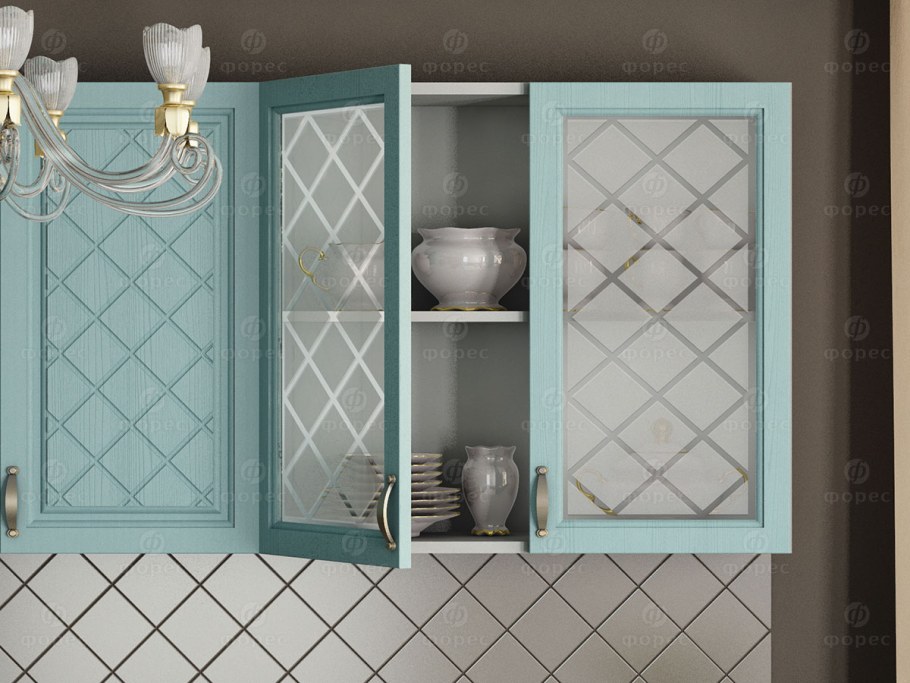 Кухня Модена бирюза ваниль