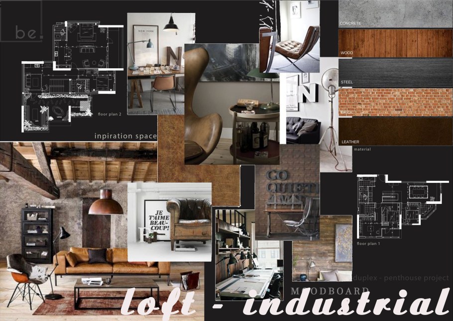 Мудборд в стиле лофт