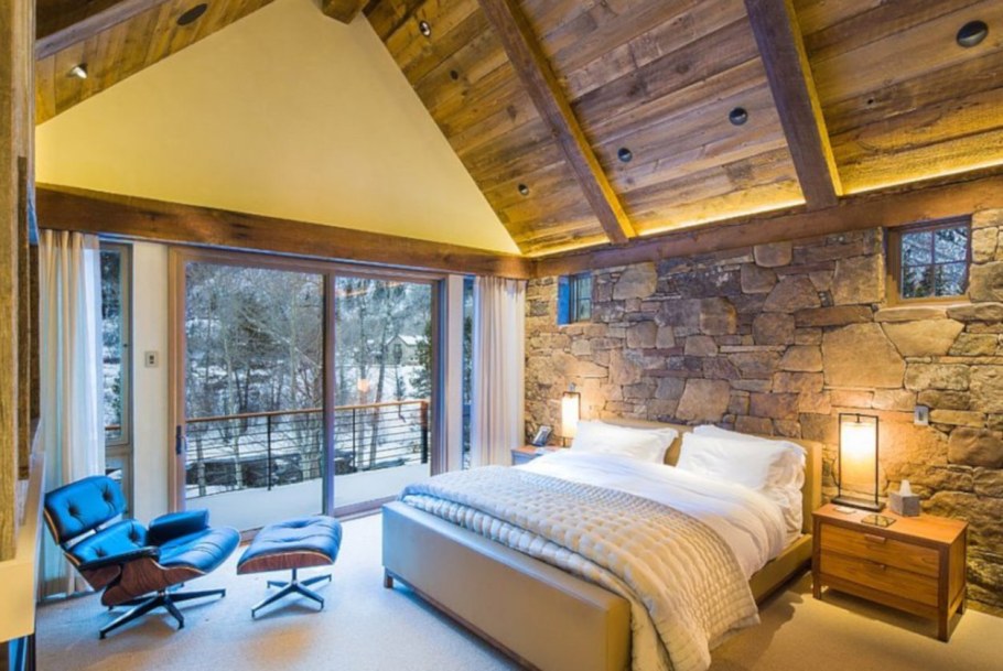 Декоративный камень в интерьере гостиной