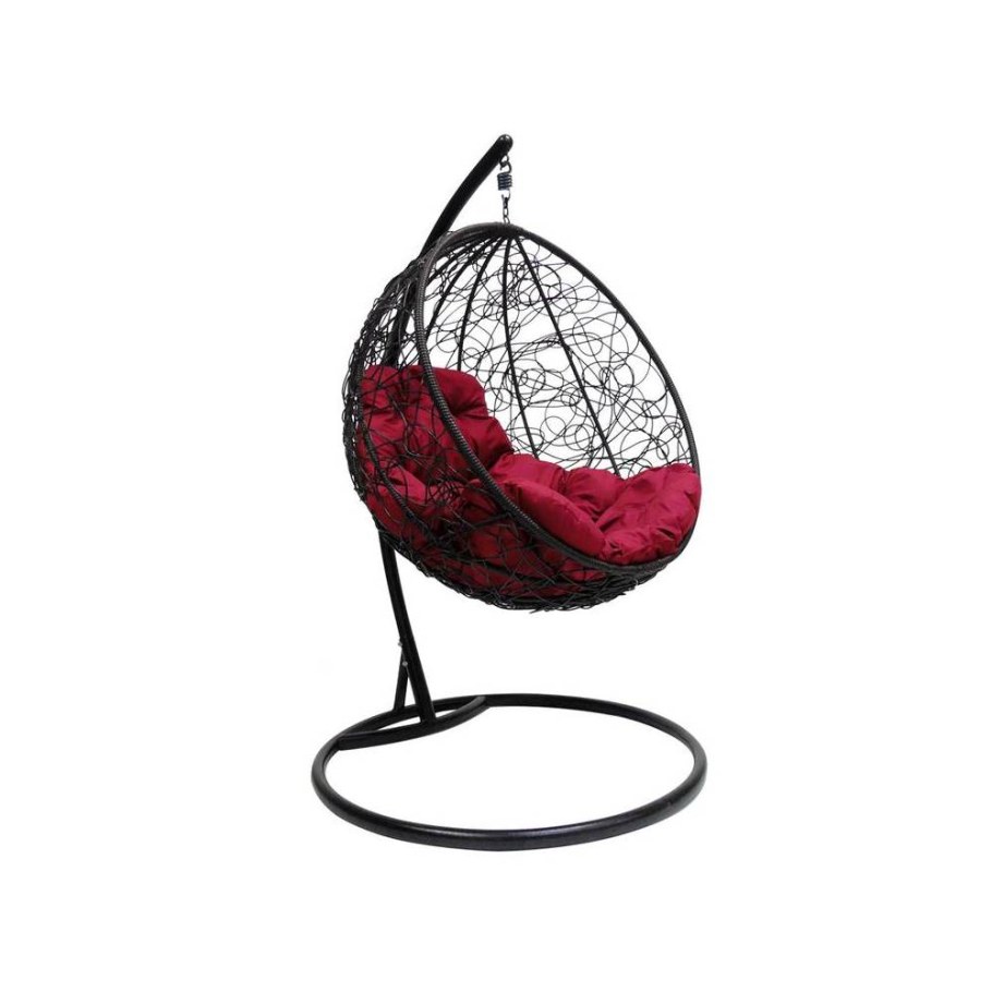 Подвесное кресло m-Group капля с ротангом серое