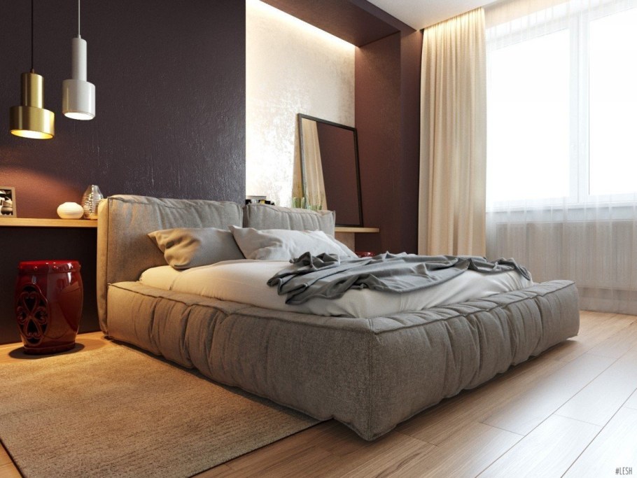 Мягкая кровать в стиле лофт