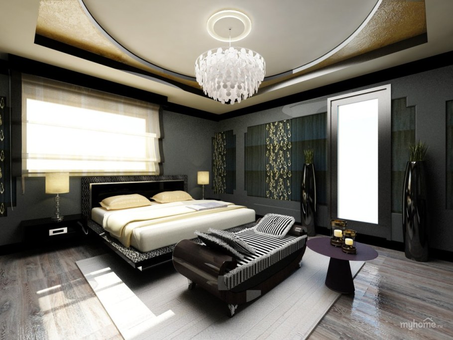 Зеленая спальня ар-деко