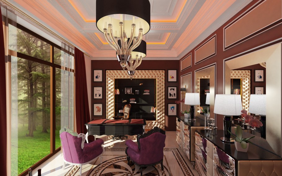 Ар деко интерьер кабинет