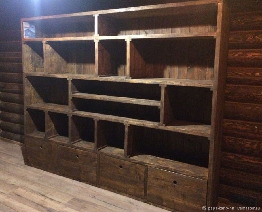 Стеллаж из досок лофт