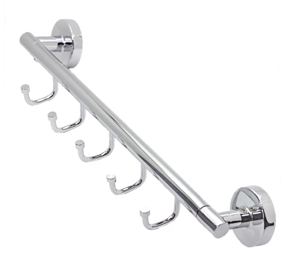 Полотенцедержатель хромированный с крючками