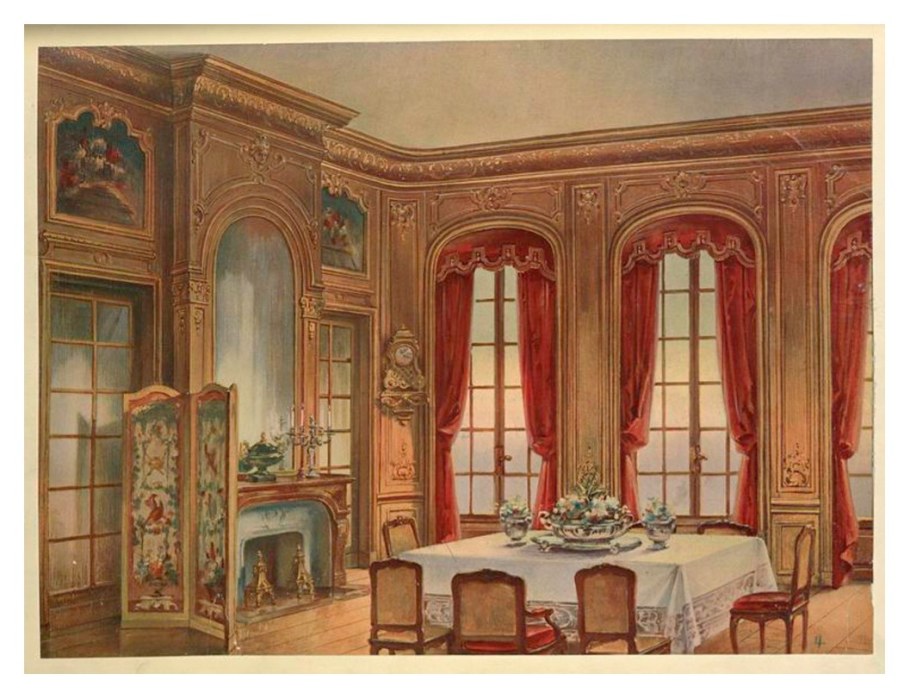 Интерьеры Англии 19го века акварели