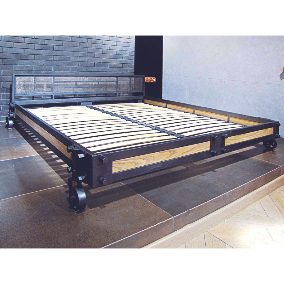 Металлическая кровать стиль лофт ЛК-1гексима