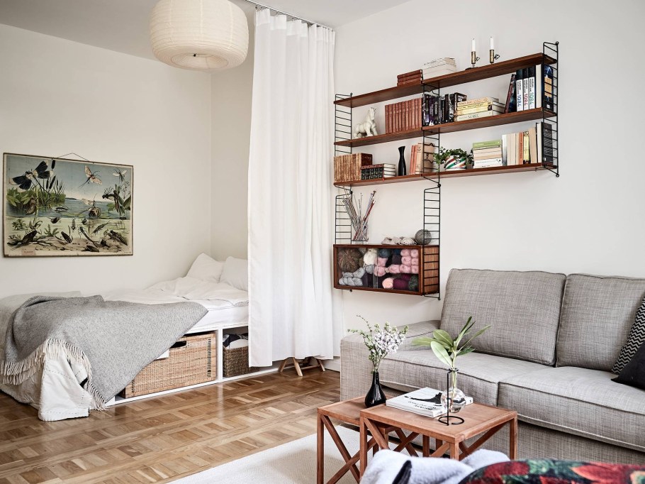 Стеллаж икеа зонирование однокомнатной