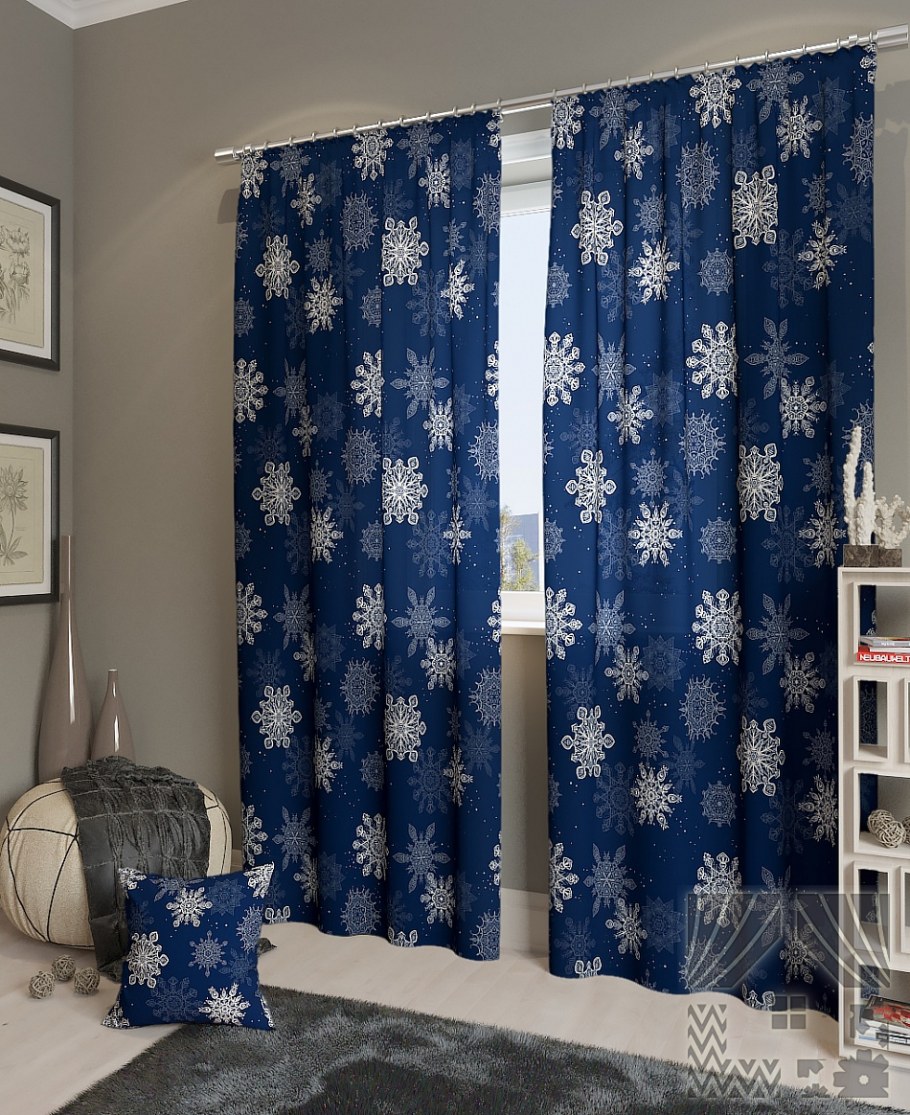 Синие шторы