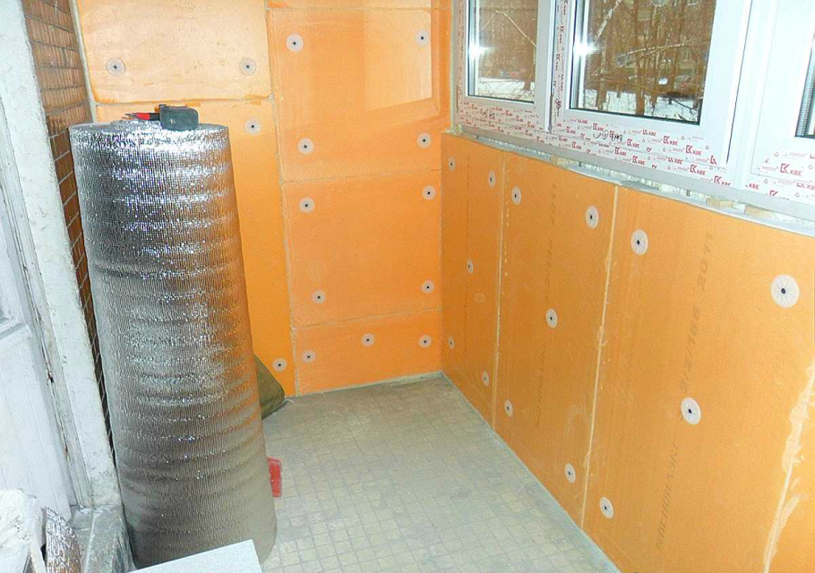 Утепление балкона пенофолом