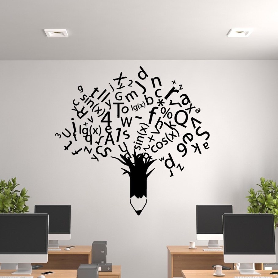 Математический декор стены