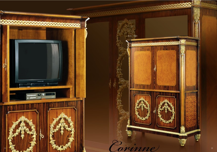 Мебель для ТВ С золотым металлом