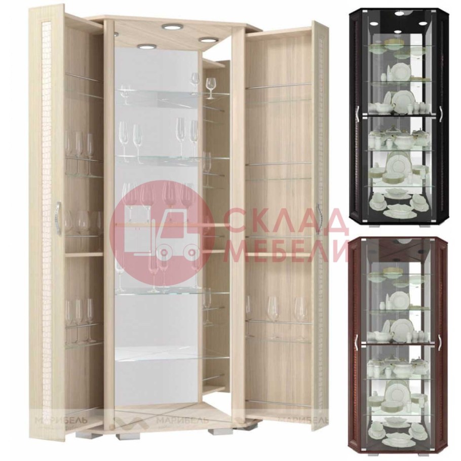 Шкаф-витрина Марибель 2 угловой