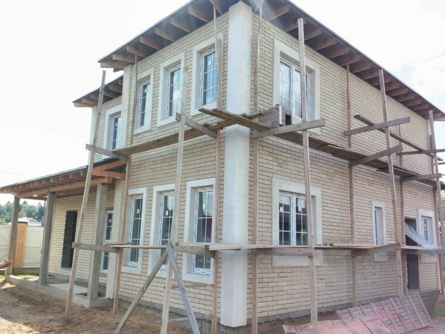 Фасад на арболитовый дом