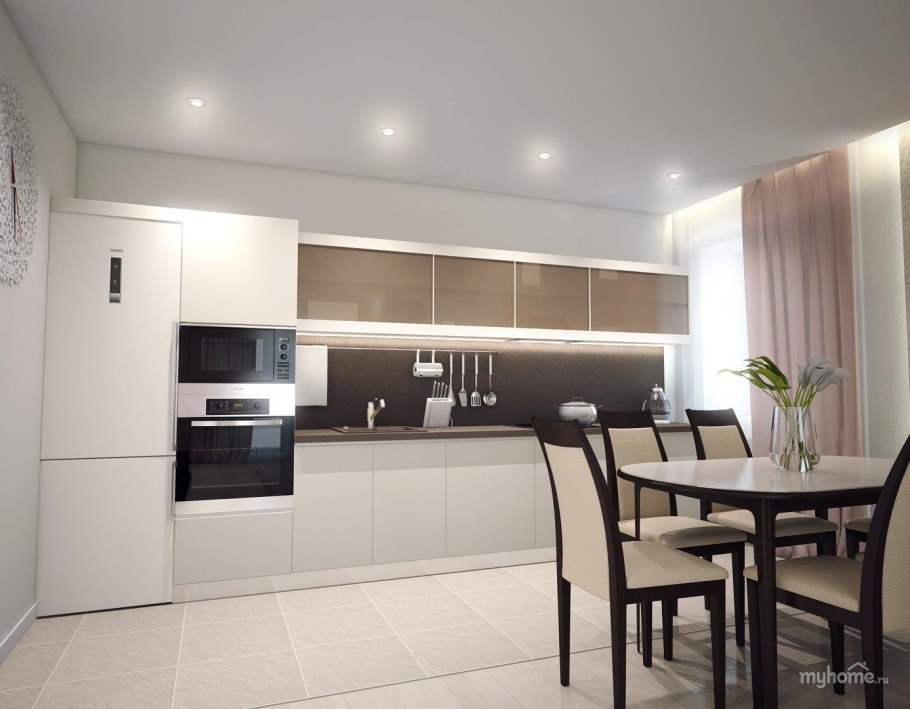 Капучино интерьер кухни и гостиной
