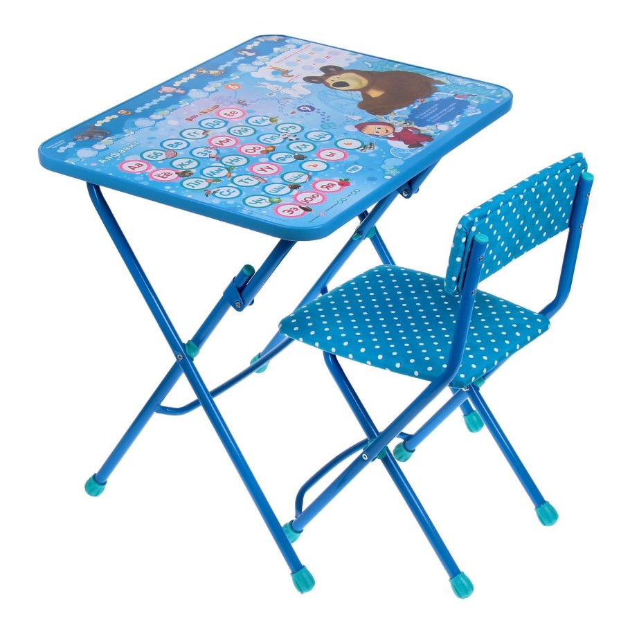 Nika комплект ку1/2 Азбука-2 Маша и медведь стол+стул мягкий