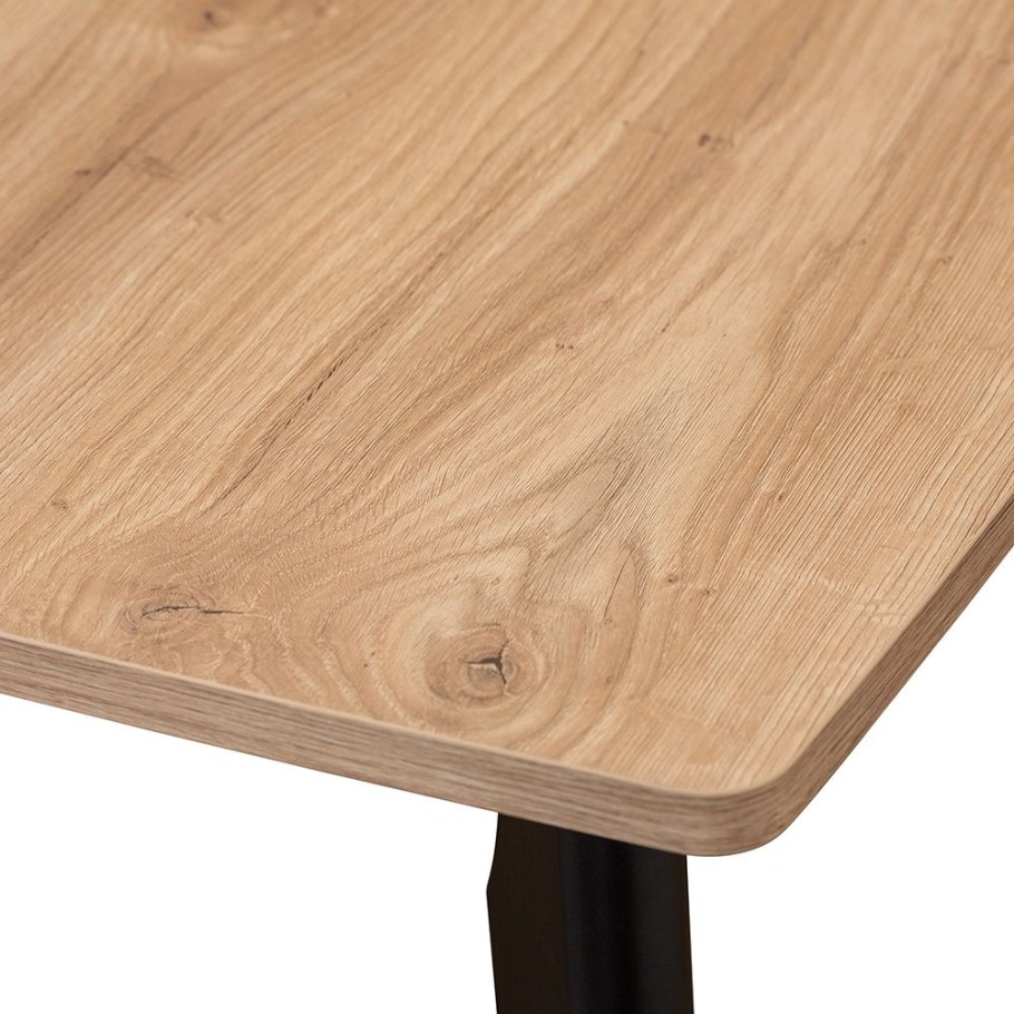 Стол Oslo раскладной 120-160x80x75см, дуб Навара, чёрный