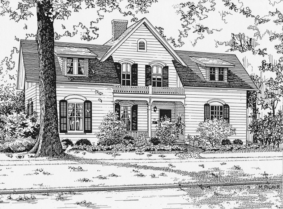 Черный и белый домик