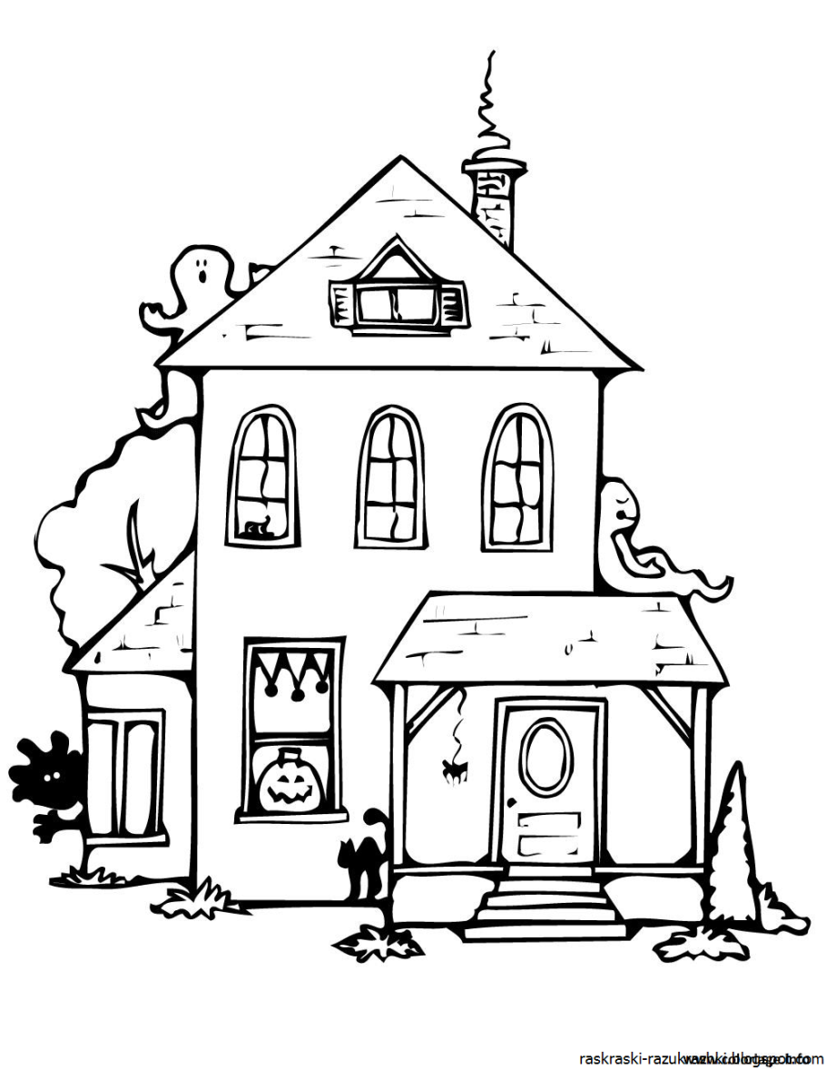 Домик черно белый