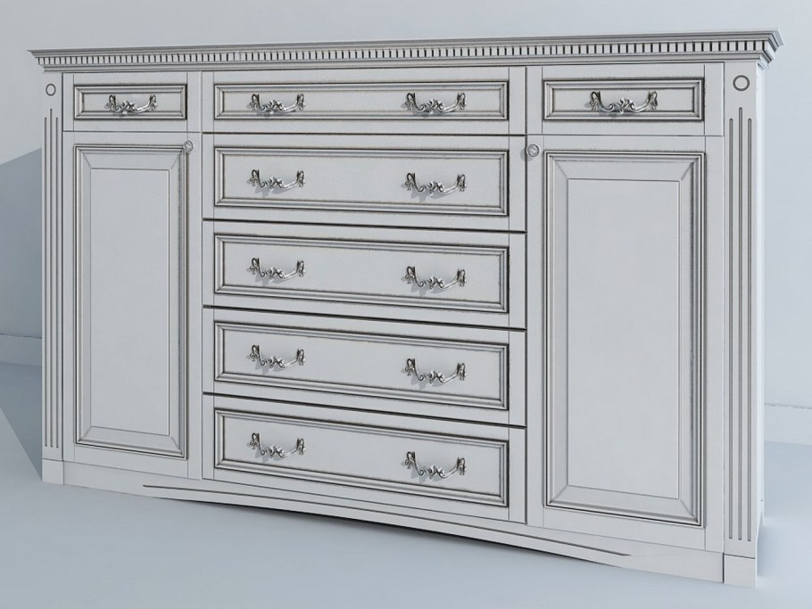 Комод белый с патиной Пьяченца