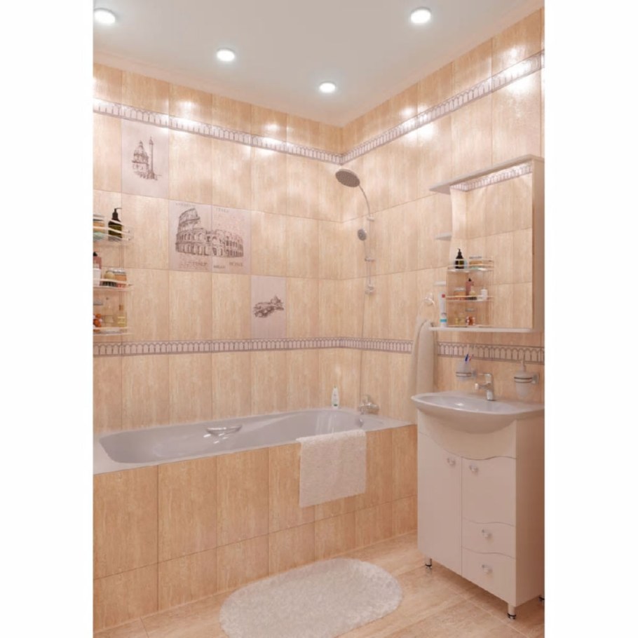 Плитка настенная Efes 25х40 см 1.5 м2 цвет бежевый