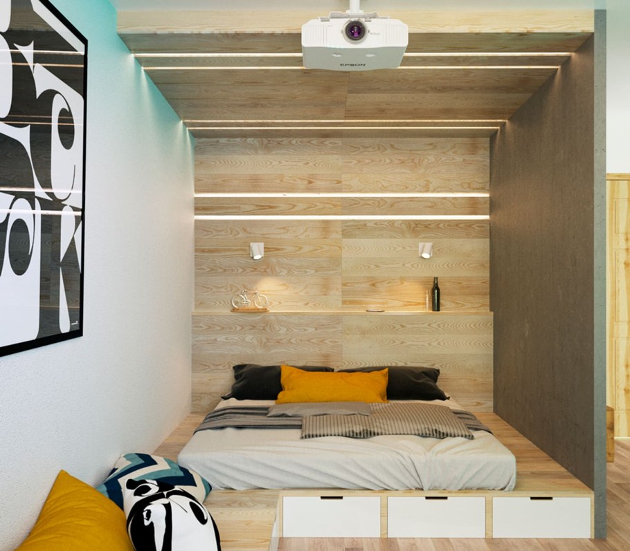 Кровать подиум в нише