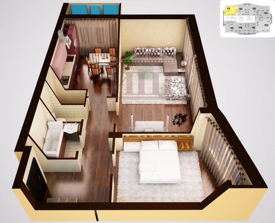 Планировки однокомнатных квартир 40 кв