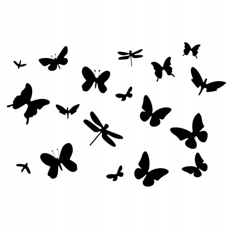 Наклейки на стену бабочки черные