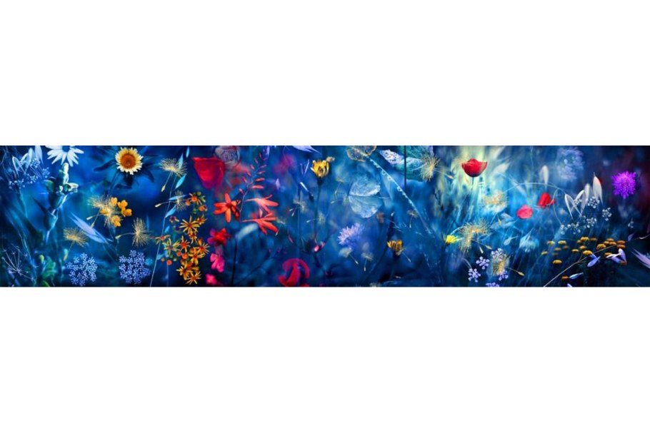 Панель цветы, мерцание