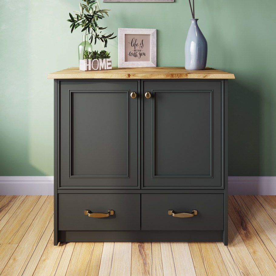 Обувница Перфетто графит / дуб Натюрель