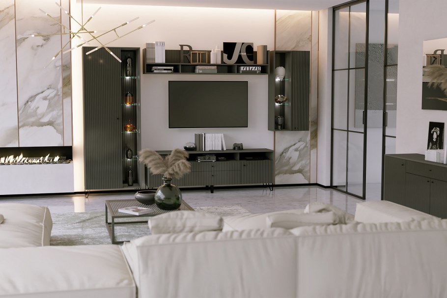 Модульные стенки в гостиную фото