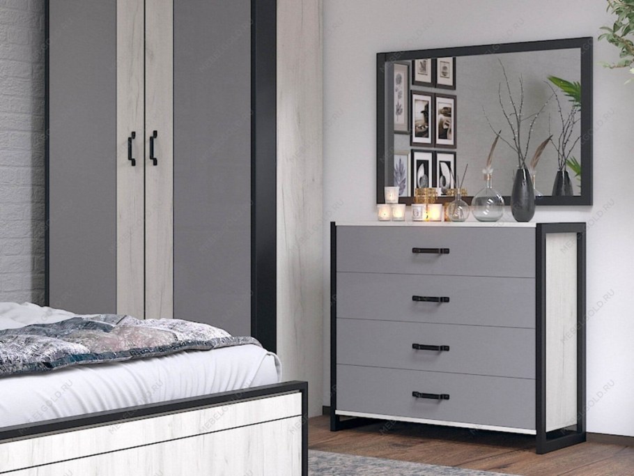 Модульная спальня Техно (дуб крафт белый