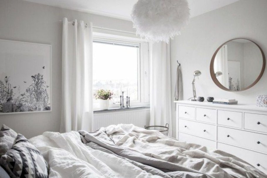 Спальня белая икеа большая