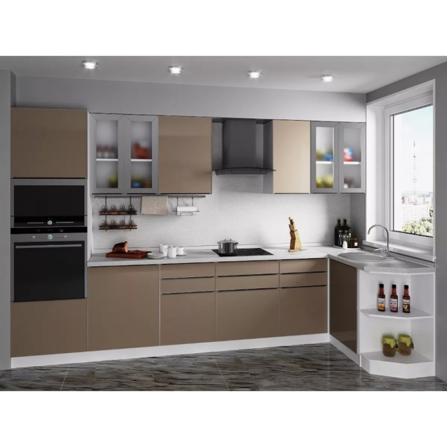 Кухня капучино мокко глянец