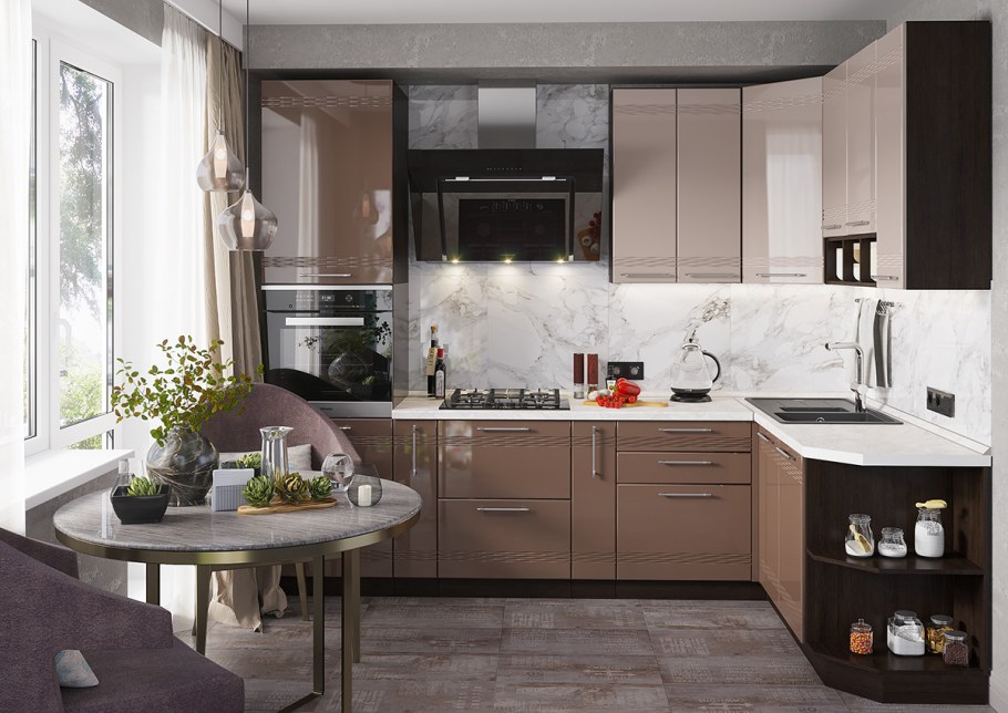 Кухня Фьюжн-01 Cappuccino