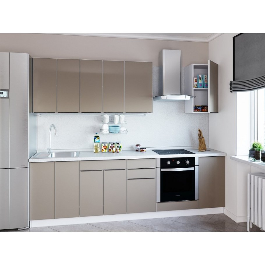 Угловая кухня без ручек