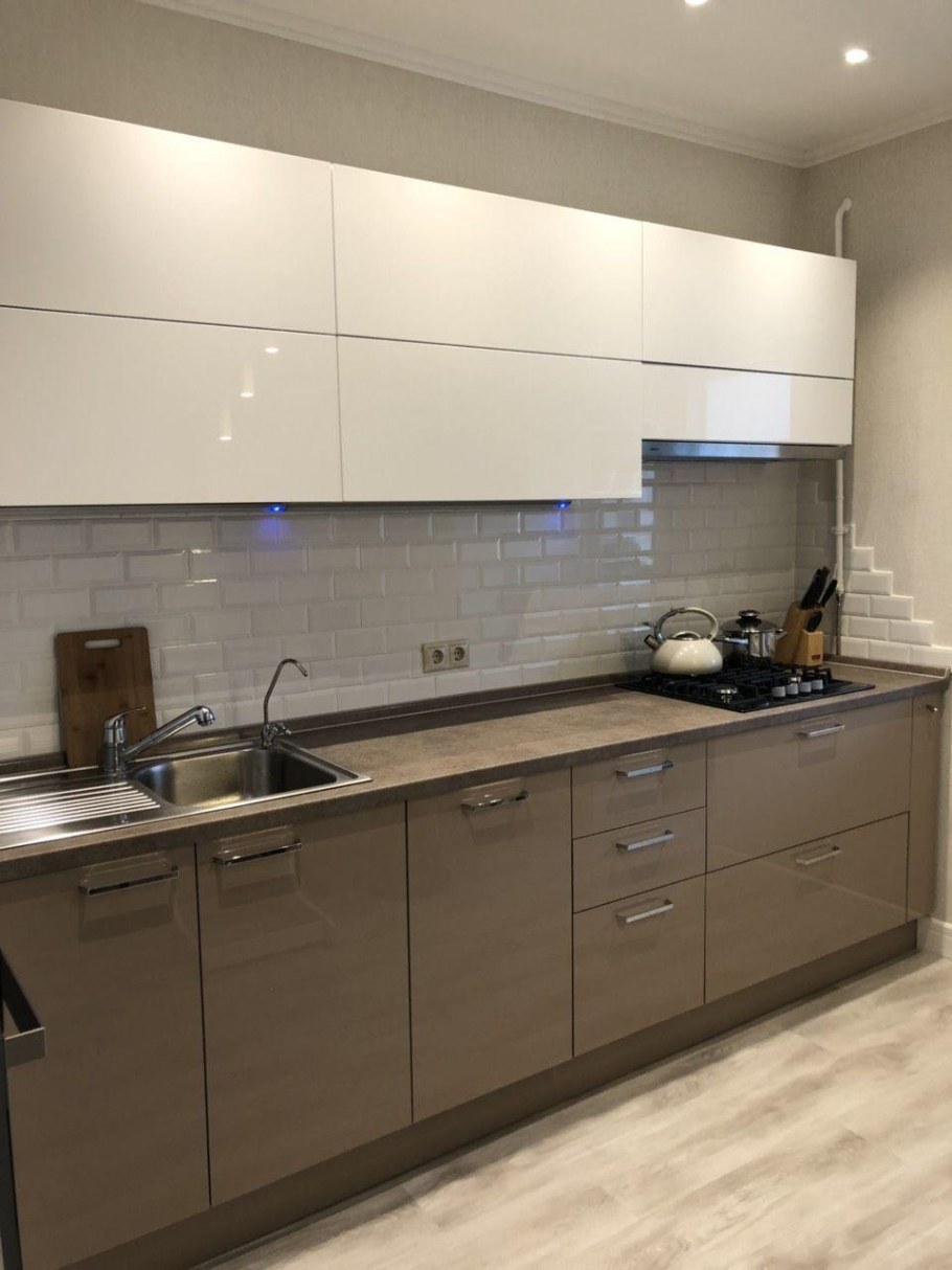 Кухня белый мокко глянец 3м