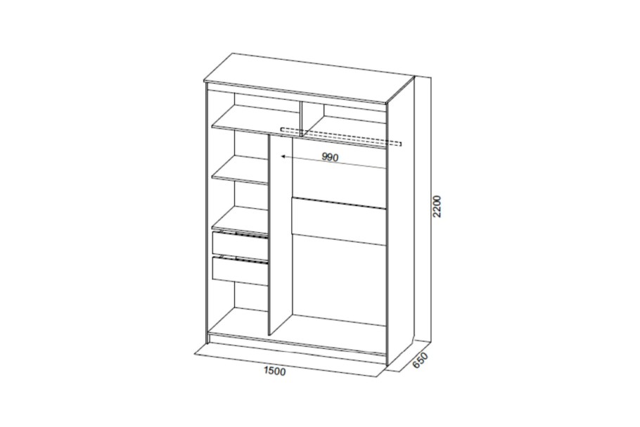 Шкаф для посуды Инфинити габариты