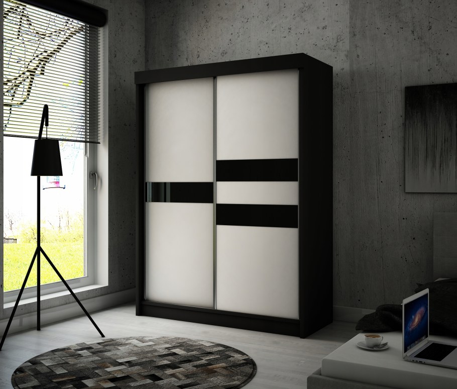 Шкаф Марвин черный глянец