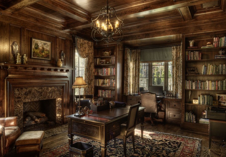 Кабинет интерьер староанглийский