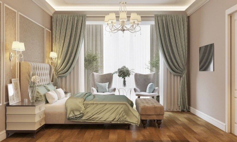 Шторы бежевые